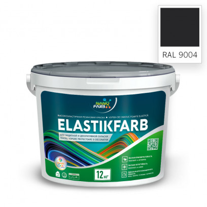 ELASTIKFARBE Nanofarb высокоэластичная резиновая краска RAL 9004 черная